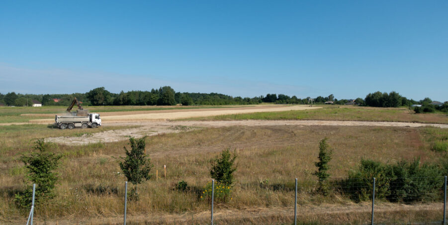 km 454+500 sciąganie humusu kierunek Lublin